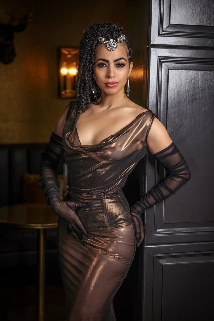 Dark Garden Sheer Sleeveless Rosalind Gown