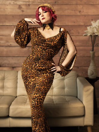Dark Garden Rosalind Gown in Leopard Print