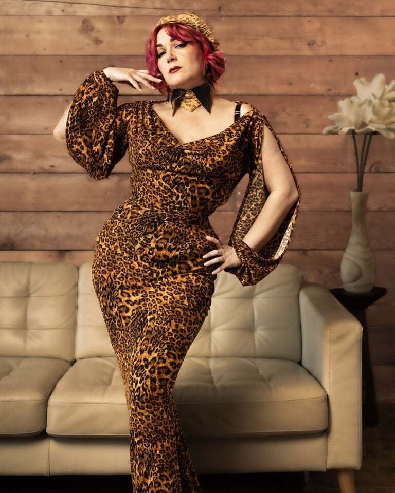 Dark Garden Rosalind Gown in Leopard Print