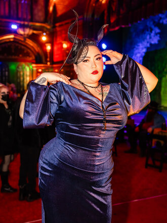 Dark Garden Rosalind Gown in Navy Metallic Velvet XXL (Last Chance)