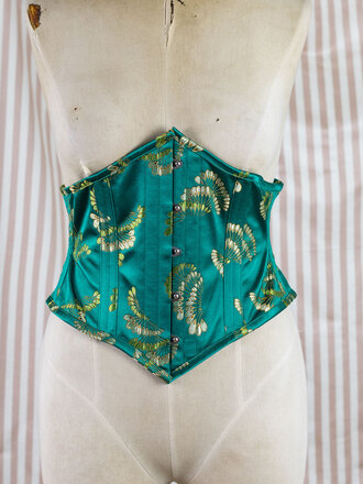 Dark Garden Corselette in Peacock Fan Brocade 26 (Limited Edition)