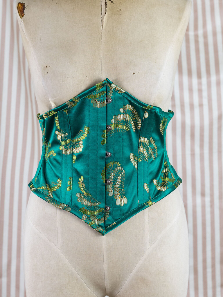 Dark Garden Corselette in Peacock Fan Brocade 26 (Limited Edition)