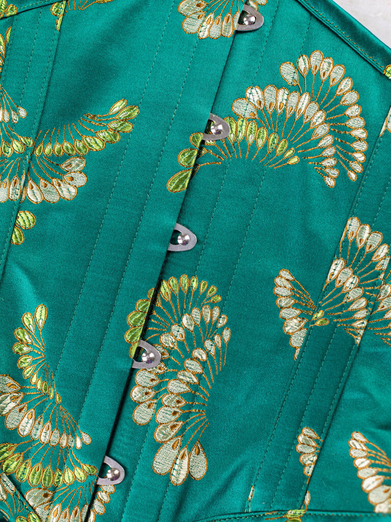 Dark Garden Corselette in Peacock Fan Brocade 26 (Limited Edition)