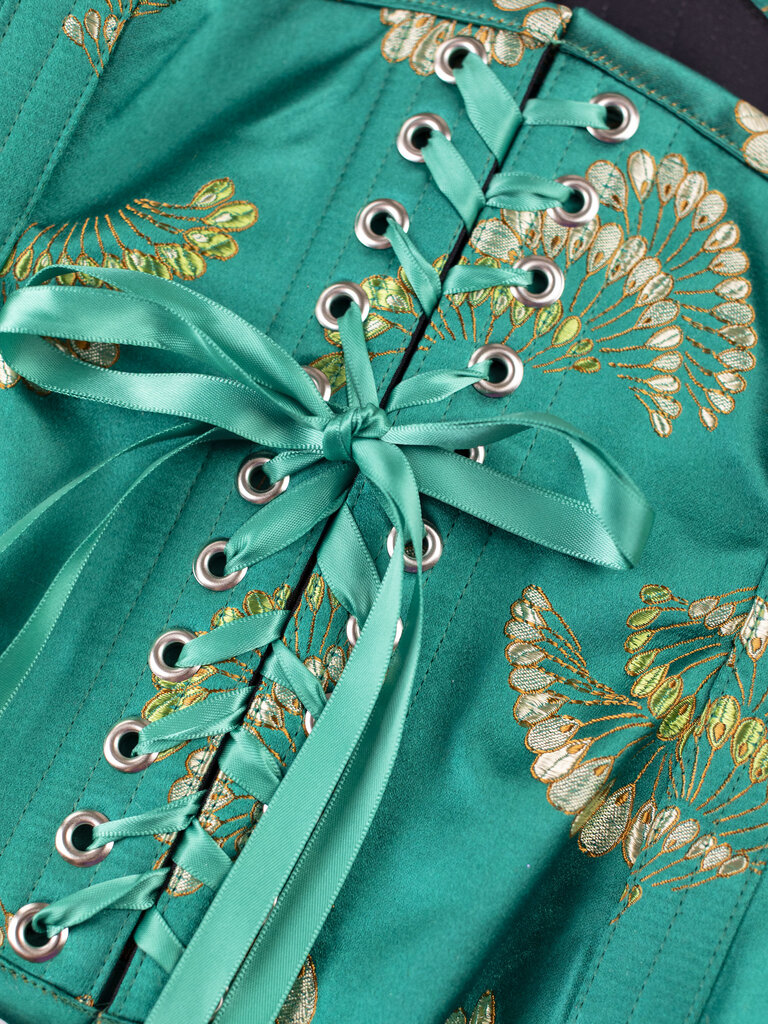 Dark Garden Corselette in Peacock Fan Brocade 26 (Limited Edition)
