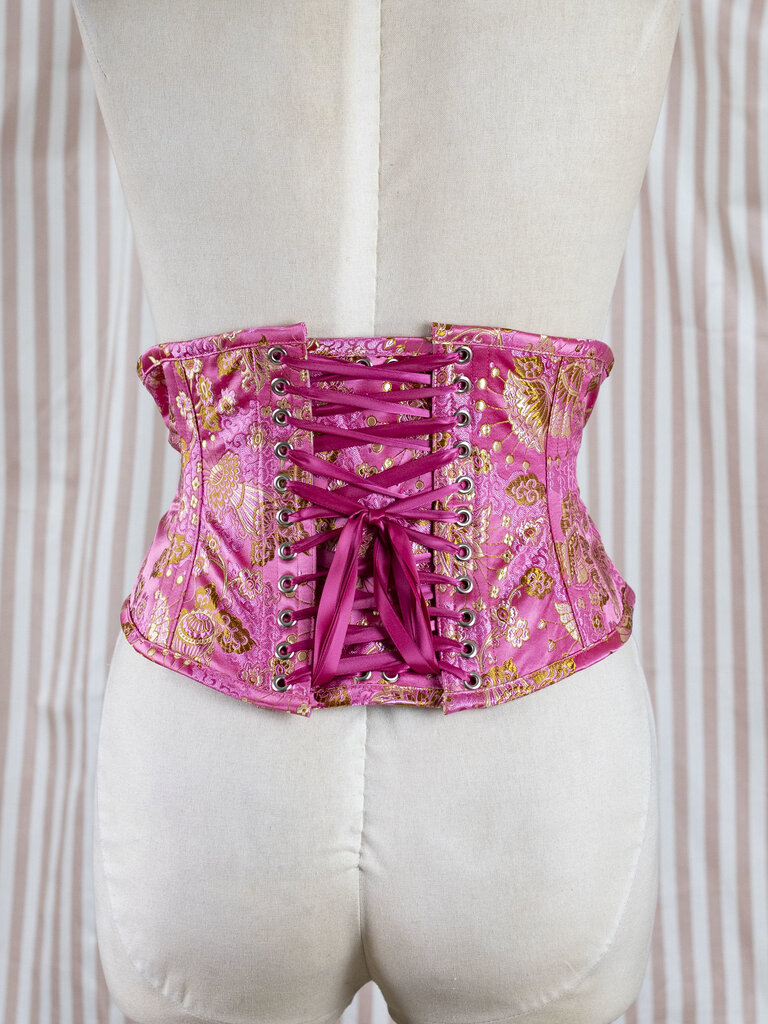 Dark Garden Corselette in Pink Lotus Brocade 22 (Limited Edition)
