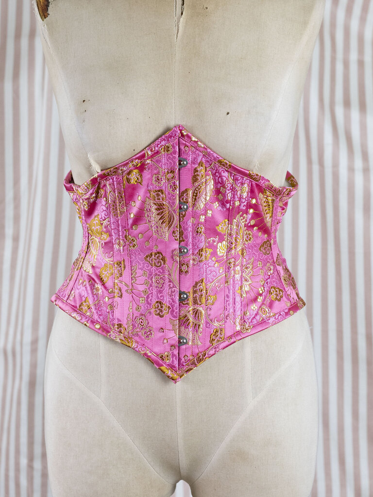 Dark Garden Corselette in Pink Lotus Brocade 22 (Limited Edition)