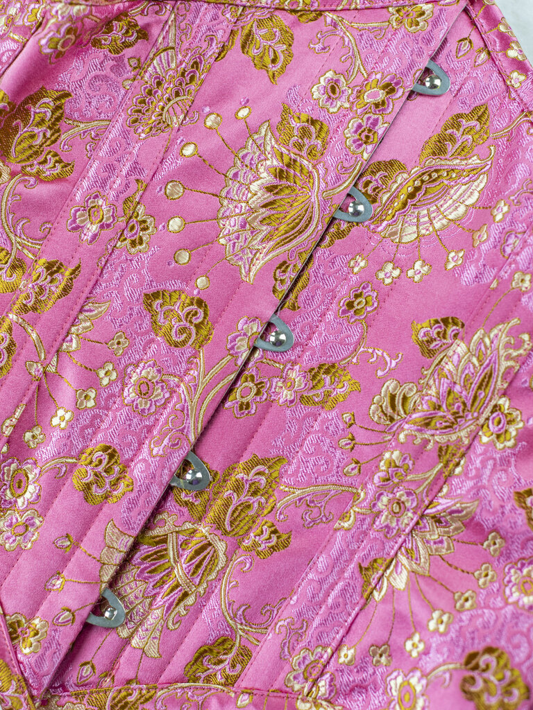 Dark Garden Corselette in Pink Lotus Brocade 22 (Limited Edition)