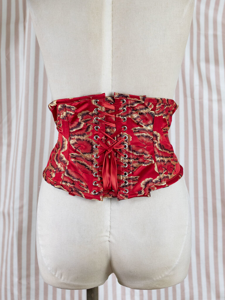 Dark Garden Corselette in Red Poppy Brocade 24 (Limited Edition)