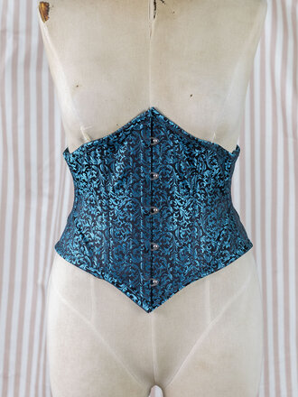 Dark Garden Corselette in Teal Filigree Brocade 24 (Limited Edition)
