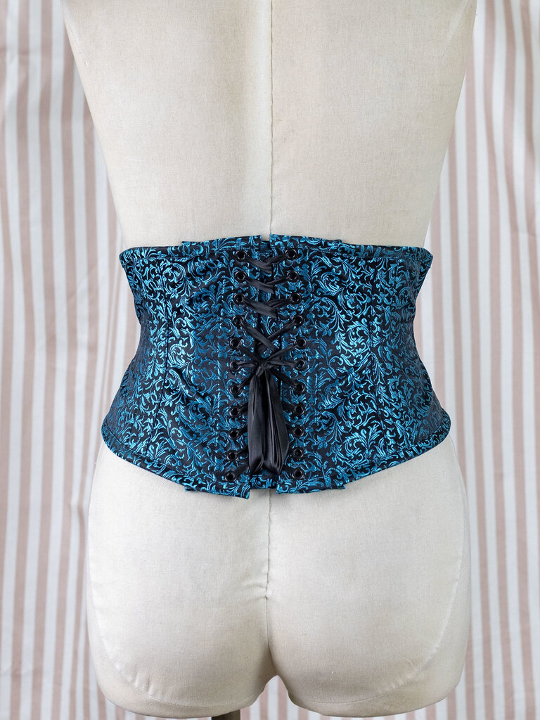Dark Garden Corselette in Teal Filigree Brocade 24 (Limited Edition)