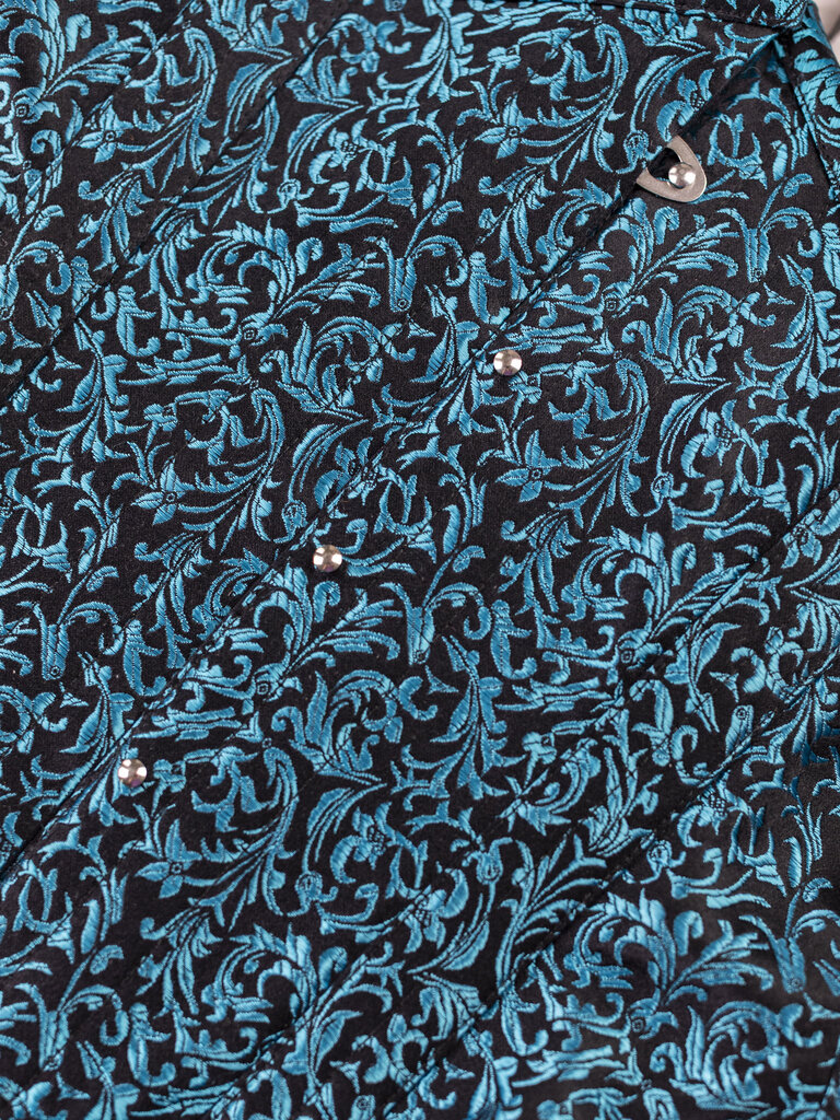 Dark Garden Corselette in Teal Filigree Brocade 24 (Limited Edition)
