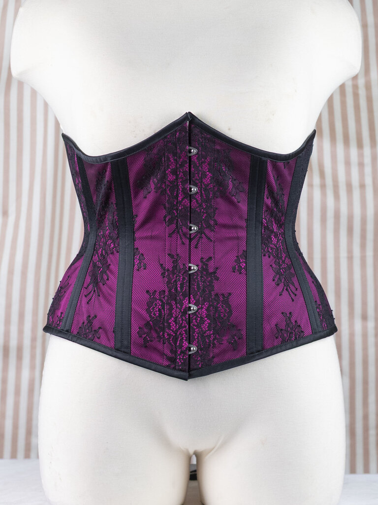 Dark Garden Cupid in Red Violet Silk Satin with Black Lace Overlay 30 (Limited Edition)