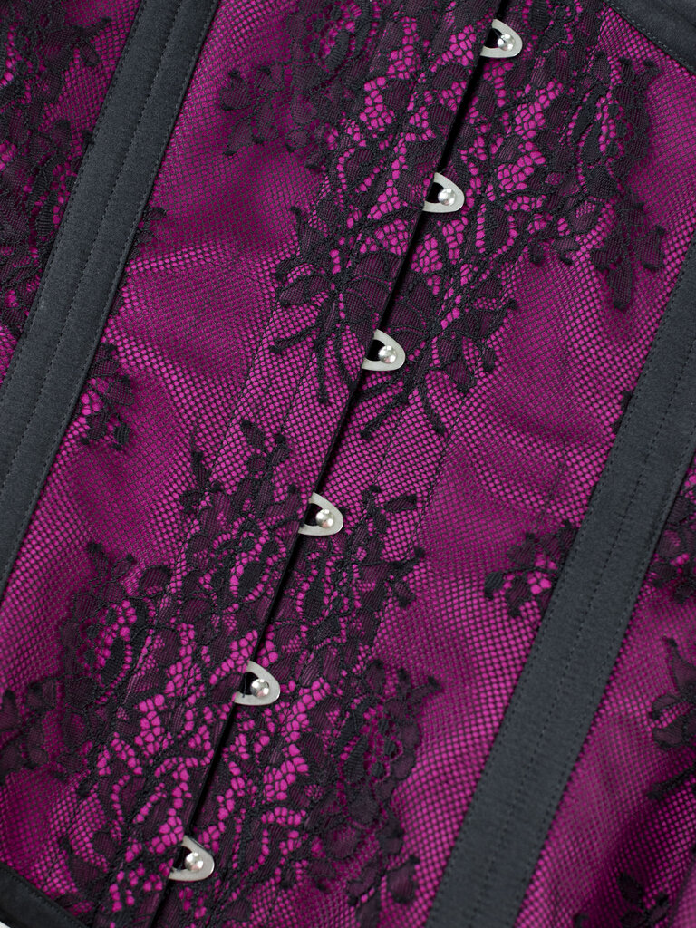 Dark Garden Cupid in Red Violet Silk Satin with Black Lace Overlay 30 (Limited Edition)