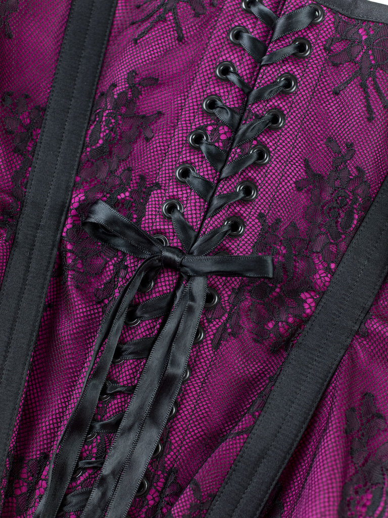 Dark Garden Cupid in Red Violet Silk Satin with Black Lace Overlay 30 (Limited Edition)