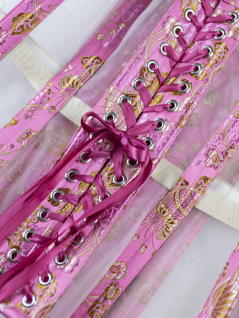Dark Garden Risqué Cupid in Pink Lotus Brocade & Blush Mesh 26 (Limited Edition)