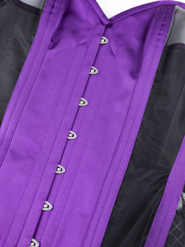 Dark Garden Risqué Sweetheart in Purple Silk Satin & Black Mesh 28 (Limited Edition)