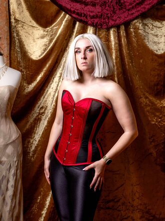 Dark Garden Signature Risqué Valentine in Red Satin/Black Mesh