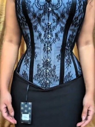 Dark Garden Valentine in Grey Poplin with Black Lace Overlay 26 (Limited Edition)