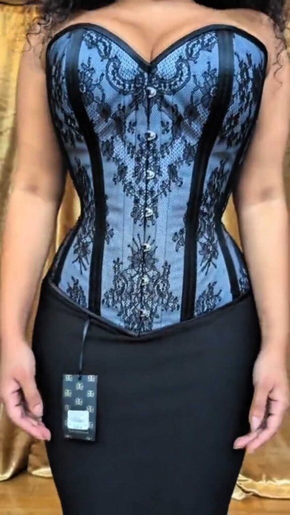 Dark Garden Valentine in Grey Poplin with Black Lace Overlay 26 (Limited Edition)