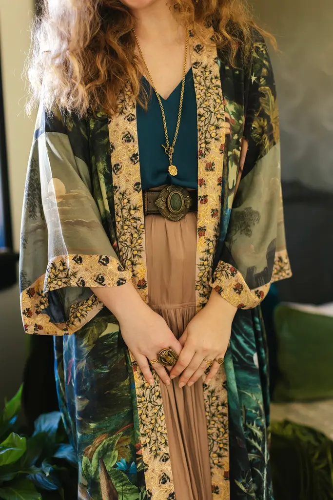 Market of Stars Bella Notte Opera Duster with Rabbit and Moon