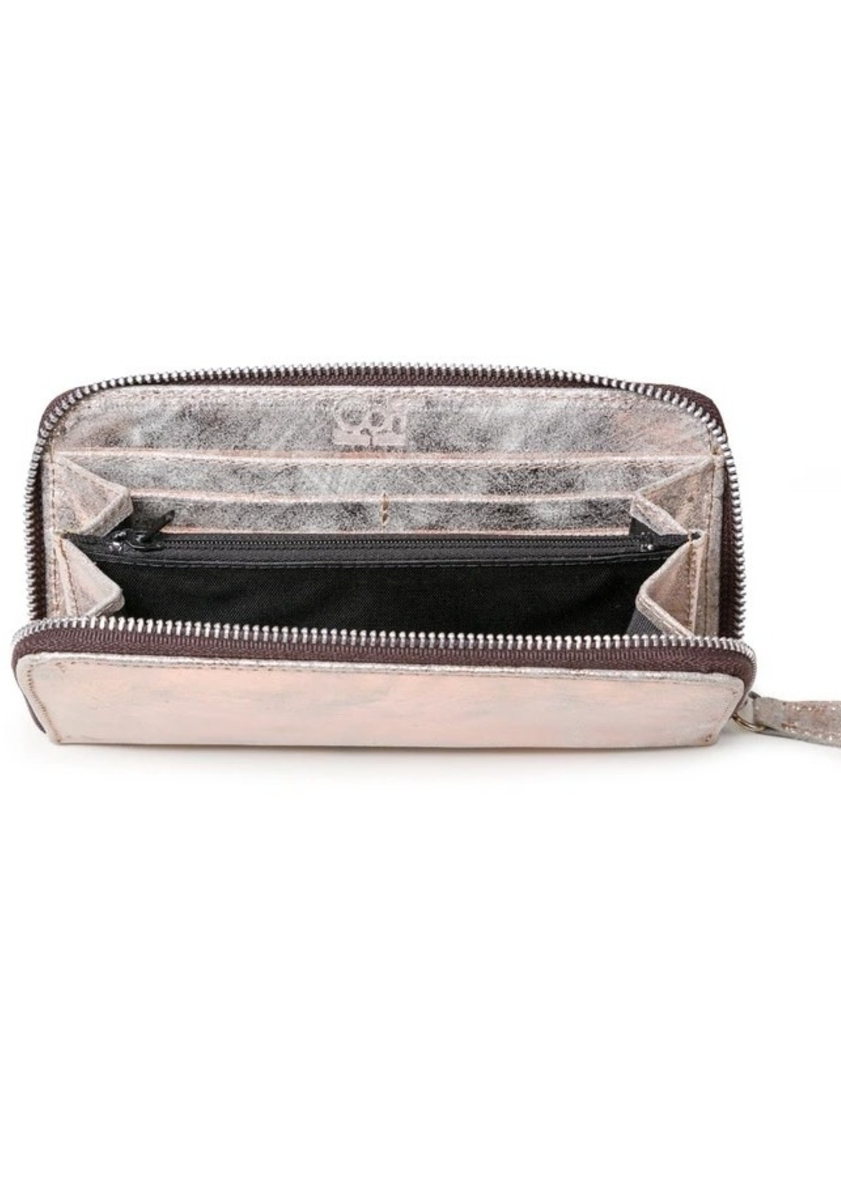 CoFi Leathers Metallic Zip Wallet