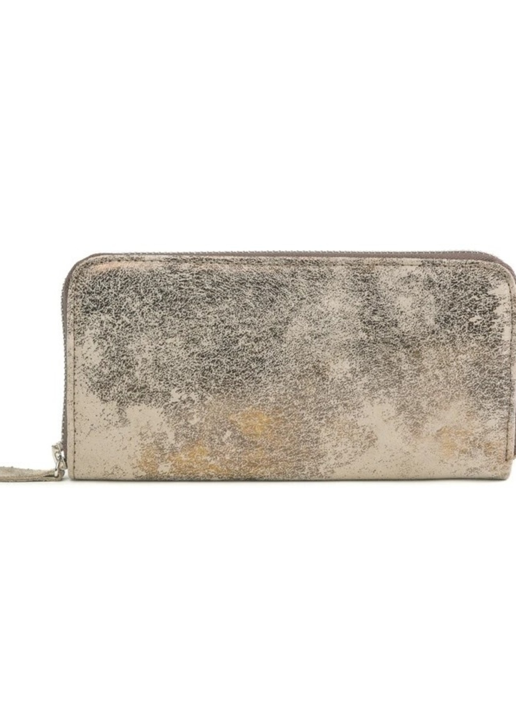 CoFi Leathers Metallic Zip Wallet