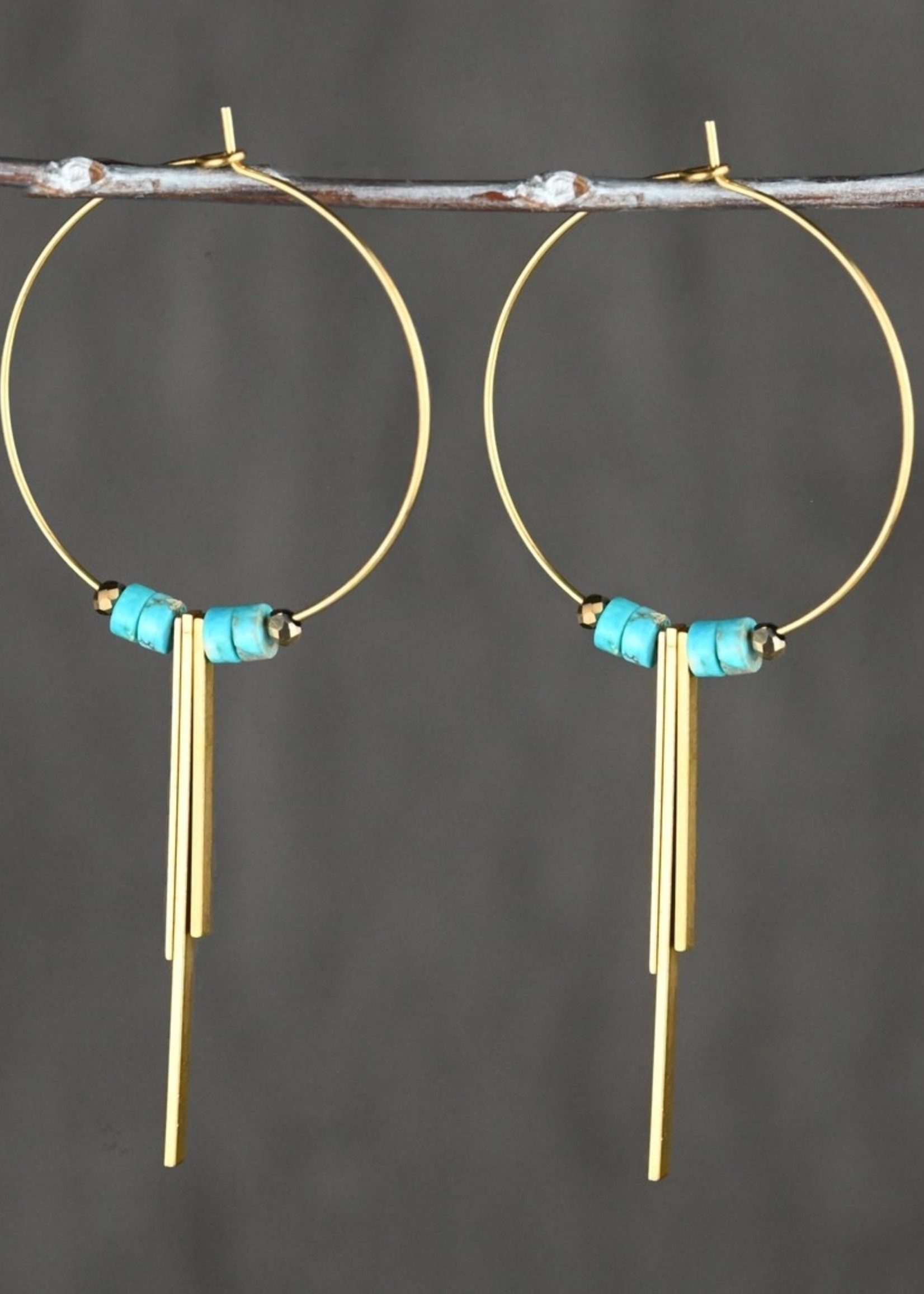 KBD Studio 3 Bar Earrings with Jasper