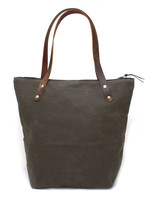General Knot & Co. Waxed Canvas Tote  Olive