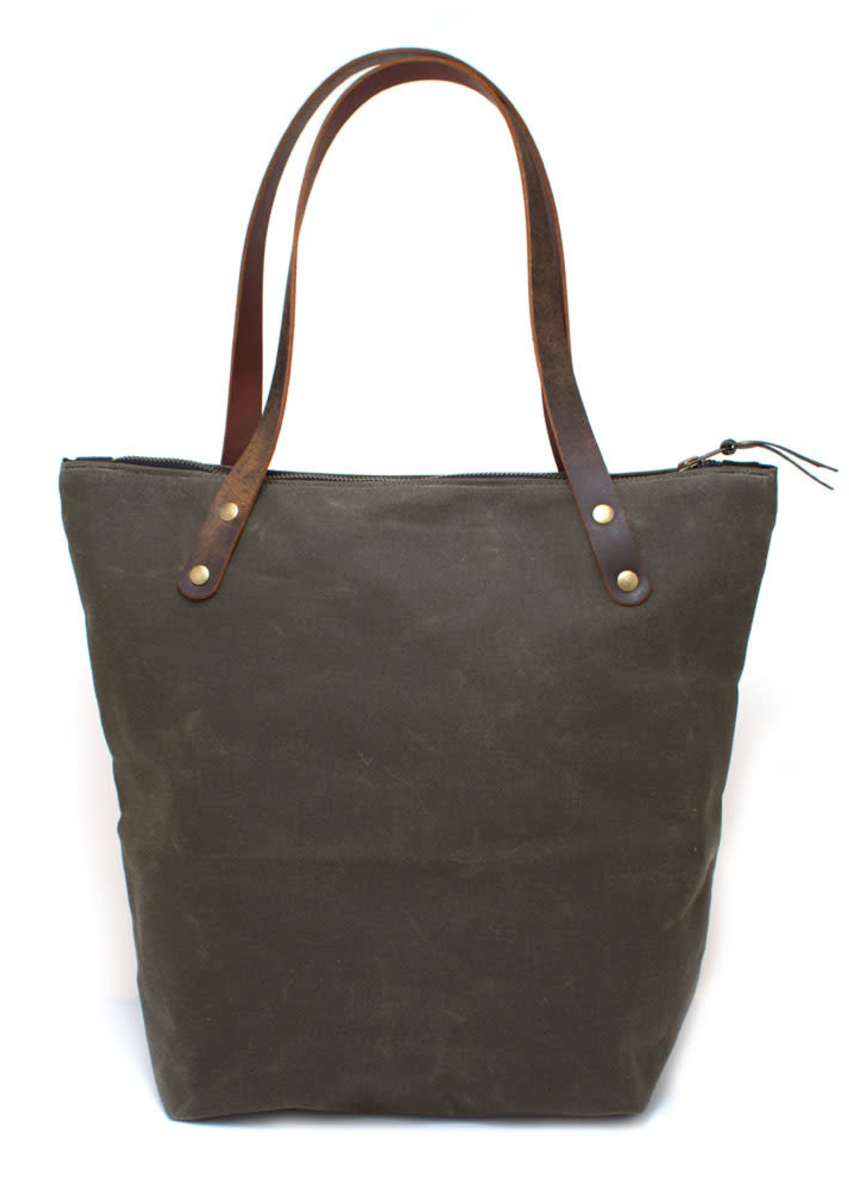 General Knot & Co. Waxed Canvas Tote  Olive