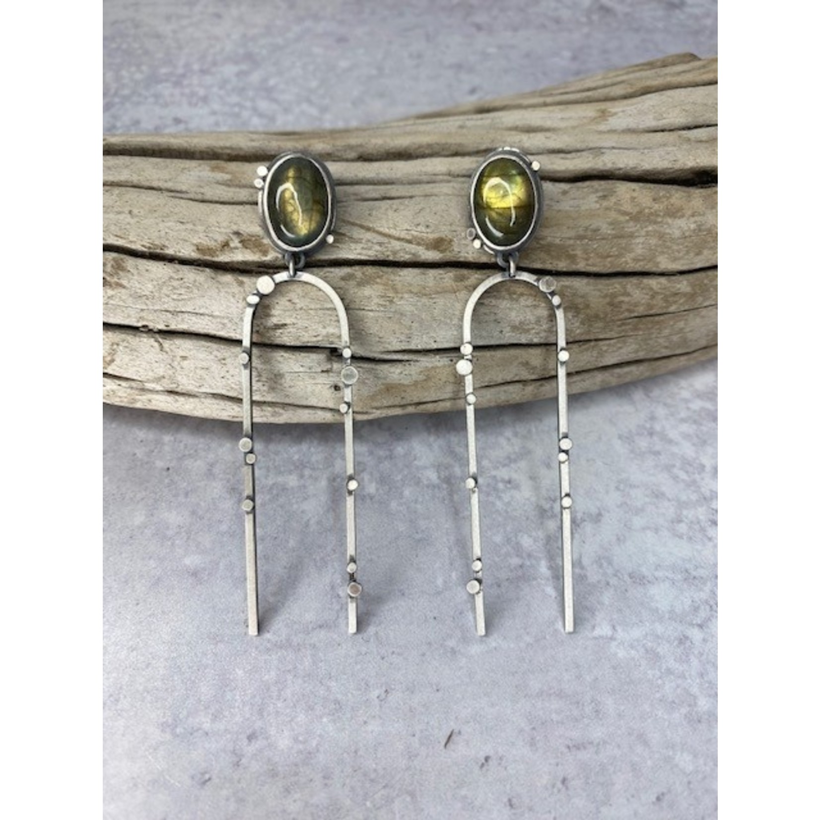 QUENCH METALWORKS Galaxy Fork Earrings - Labradorite