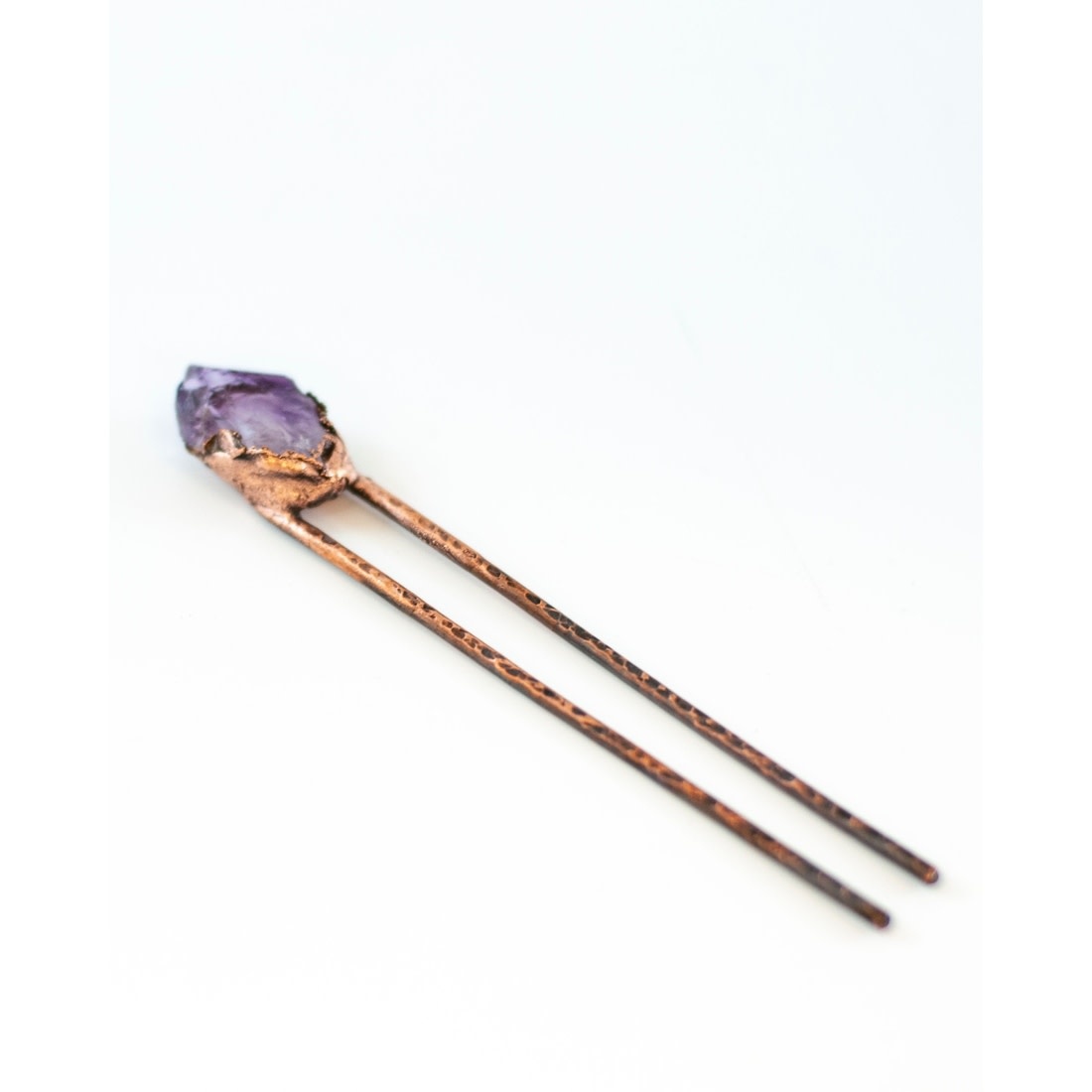 New Amethyst Hair Pin Set, Gold Hardware for Clarity, Balance & Inner Healing Amethyst Hair Clip and Square Cross Bobby Pin Set – Barrette  main image 4
