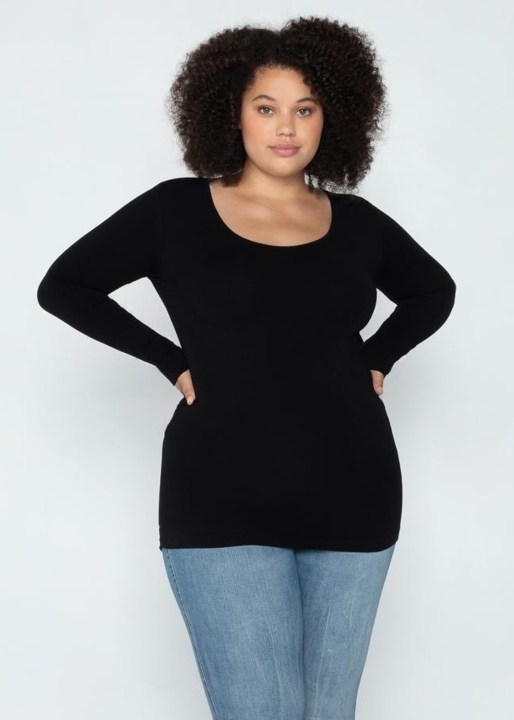 C'est Moi Plus Bamboo Long Sleeve Scoop Neck