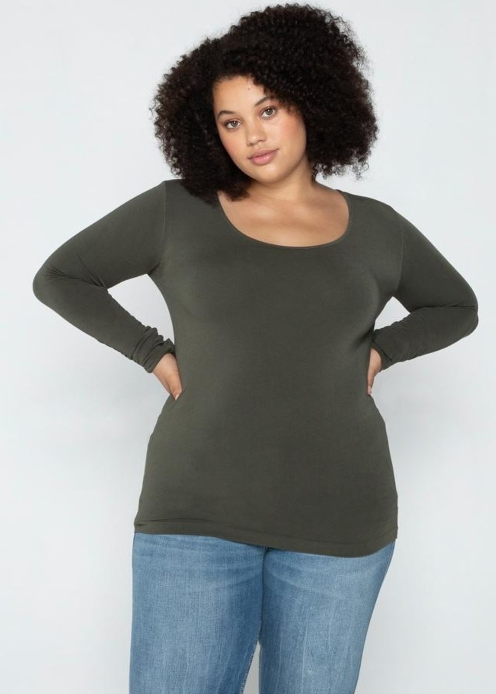 C'est Moi Plus Bamboo Long Sleeve Scoop Neck