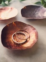 Copper Hammered Texture Jewelry Dish