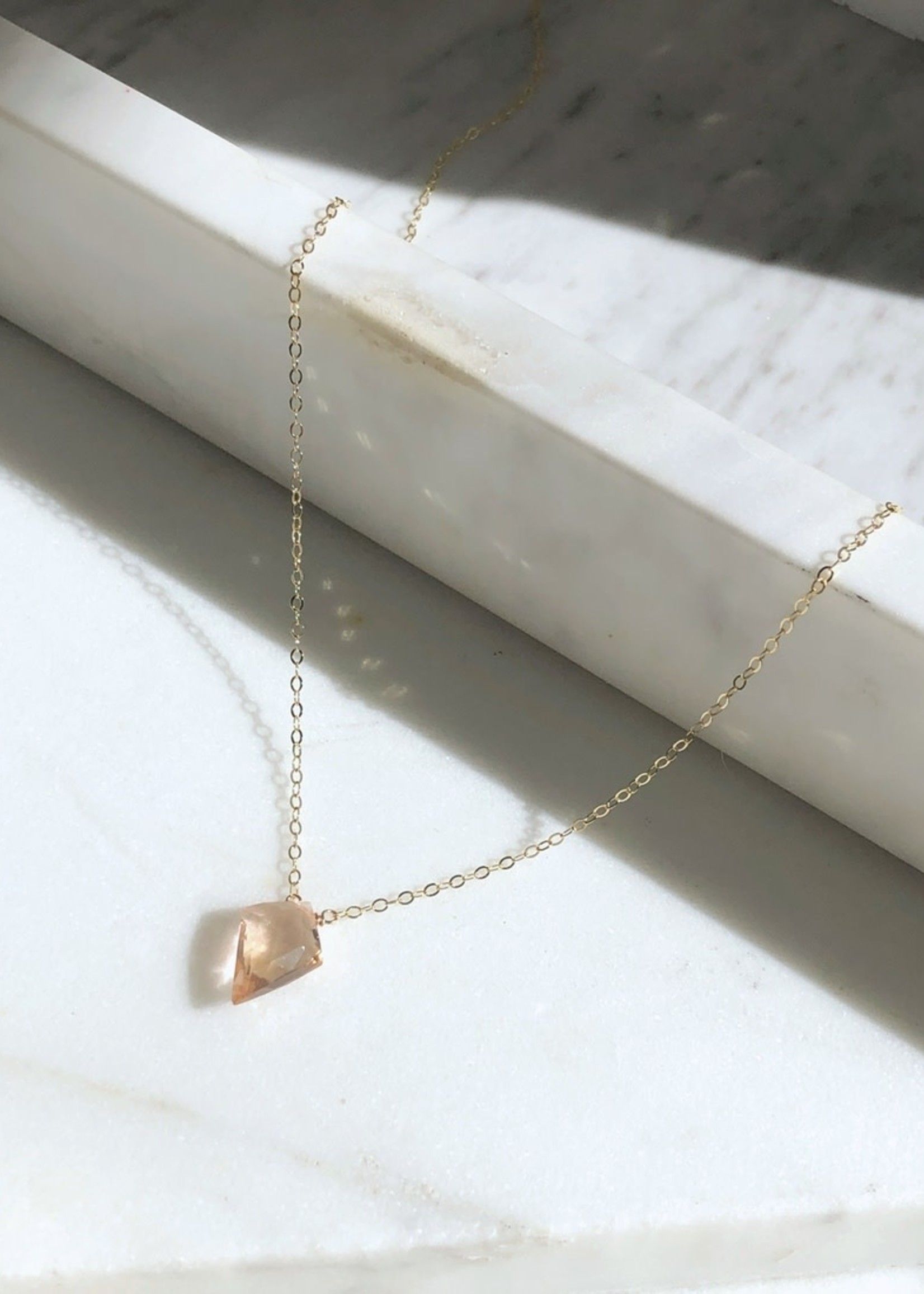 Token Jewelry Champagne Quartz Necklace
