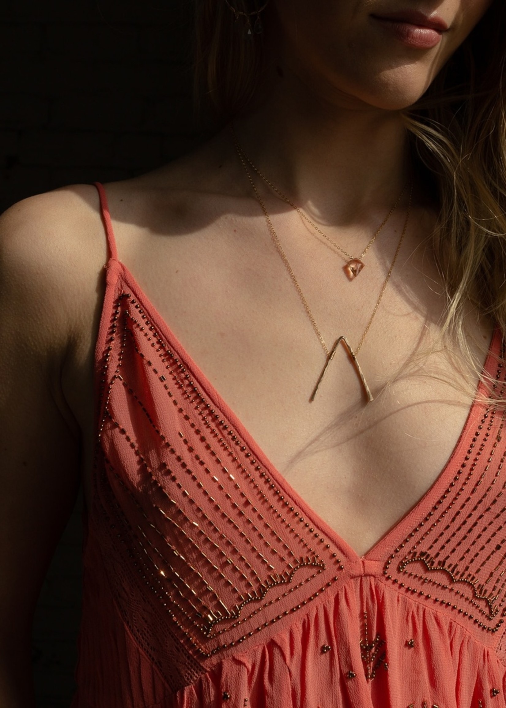 Token Jewelry Champagne Quartz Necklace