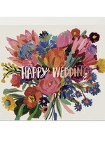 Red Cap Cards Happy Wedding Flowers