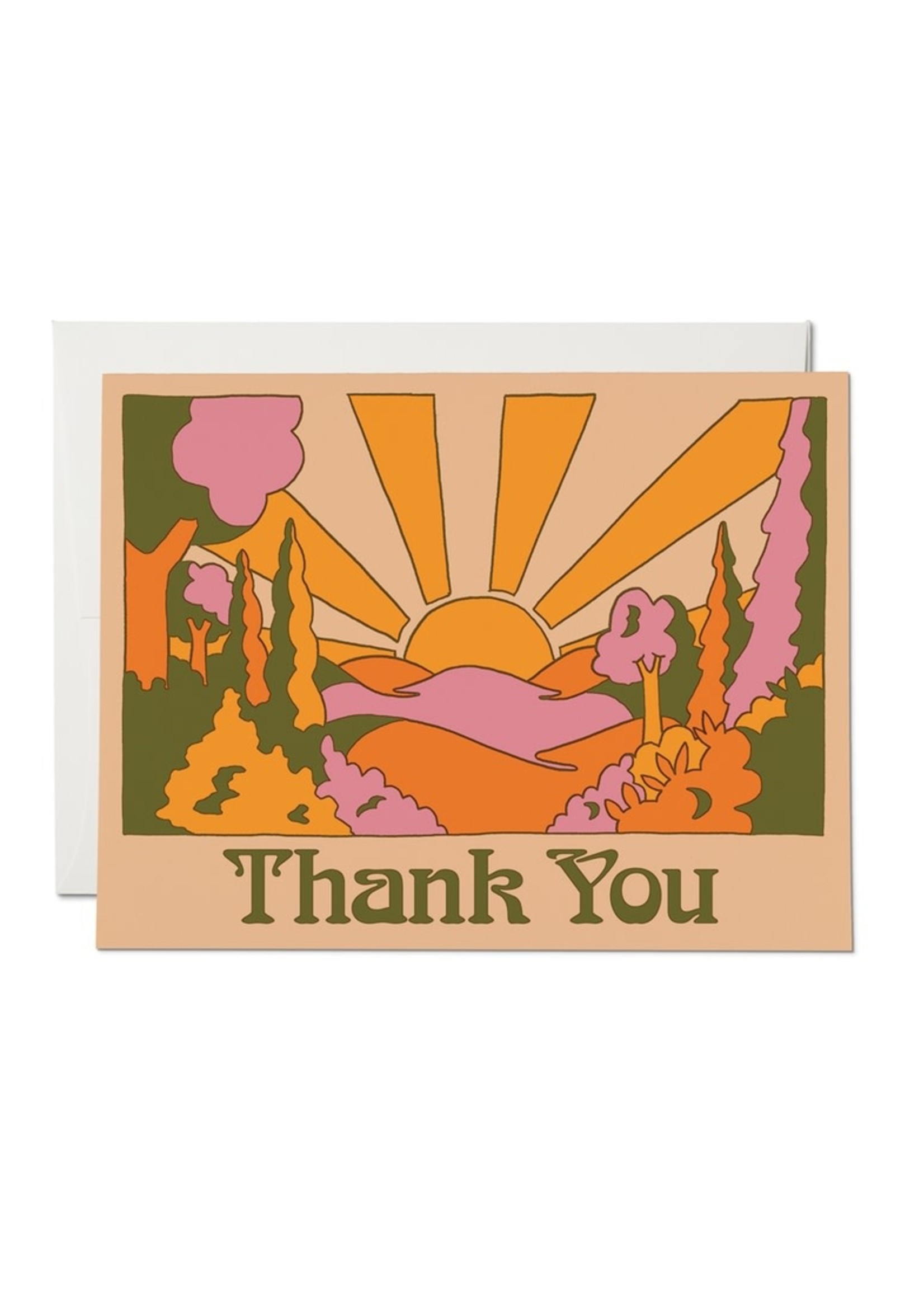 Red Cap Cards Sunrise Thank you