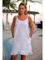 VIKOLINO Linen Slip Dress with Ruffle