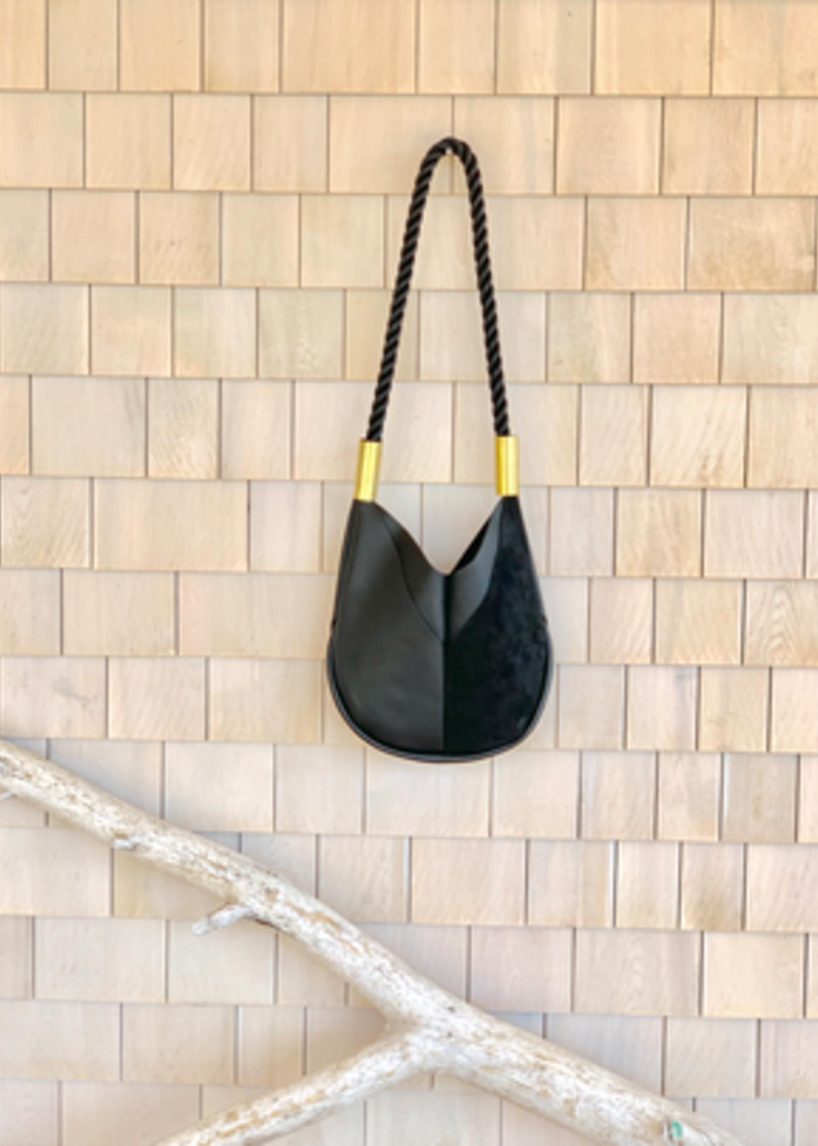 Wildwood Oyster Co. Black Leather Crossbody