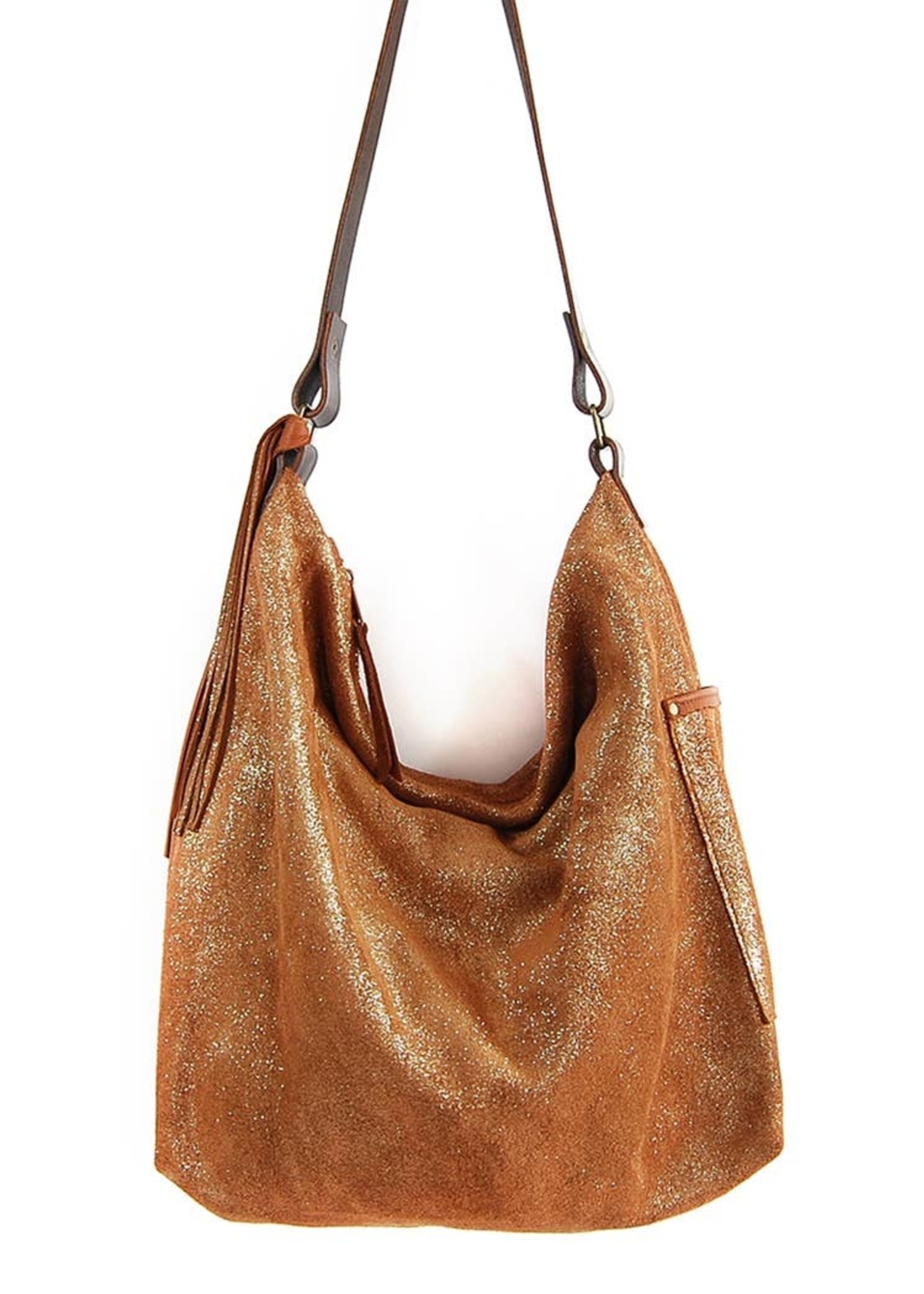 Lara B. Designs Febe Hobo - Brandy Sparkle Zipper Top