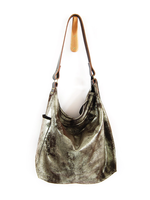 Lara B. Designs Febe Hobo - Brown Platinum Zipper Top