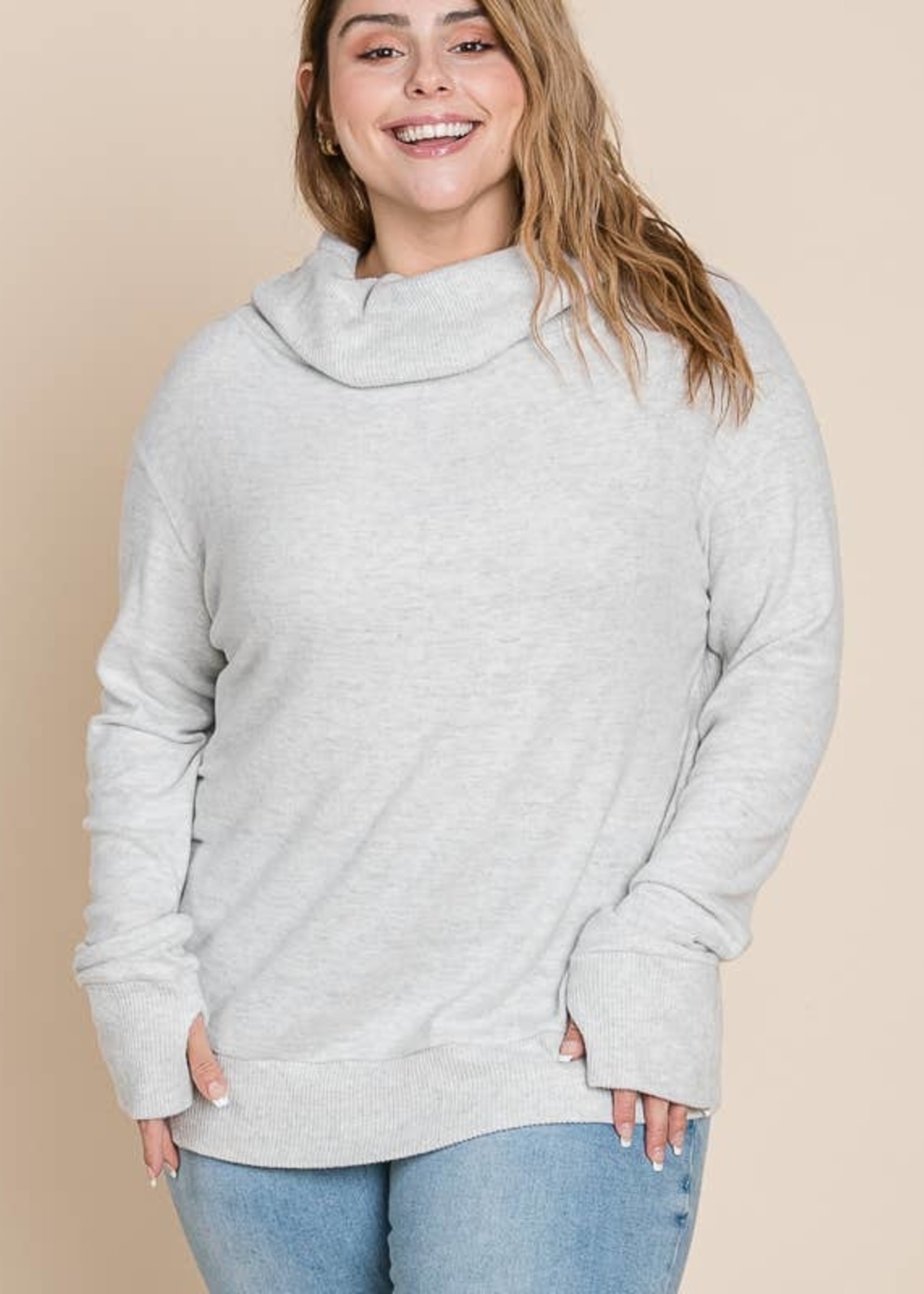 Maple Sage Jersey Cowl Hoodie