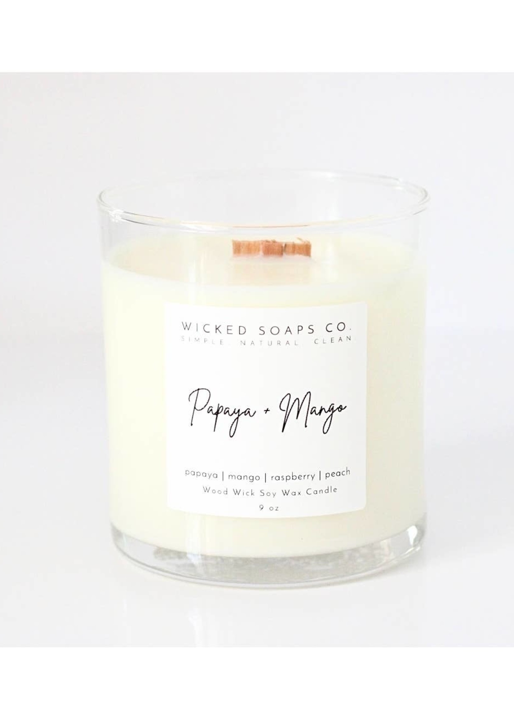 Wicked Soaps Co. Papaya + Mango Candle