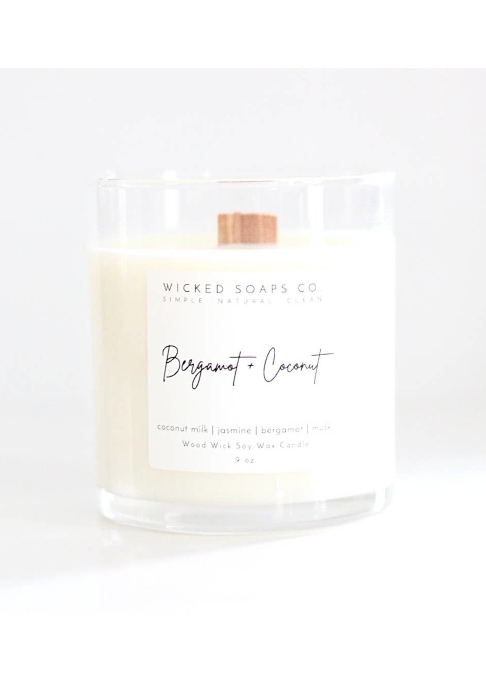 Wicked Soaps Co. Bergamot + Coconut Candle
