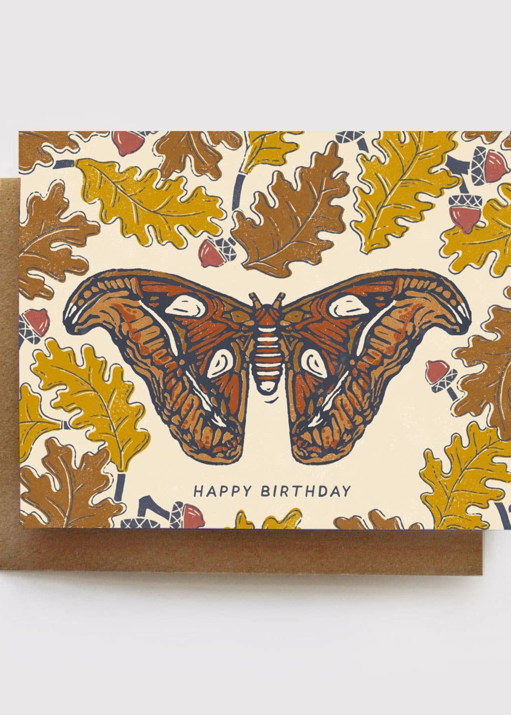 Root & Branch Paper Co. Moth and Oak Leaves Birthday