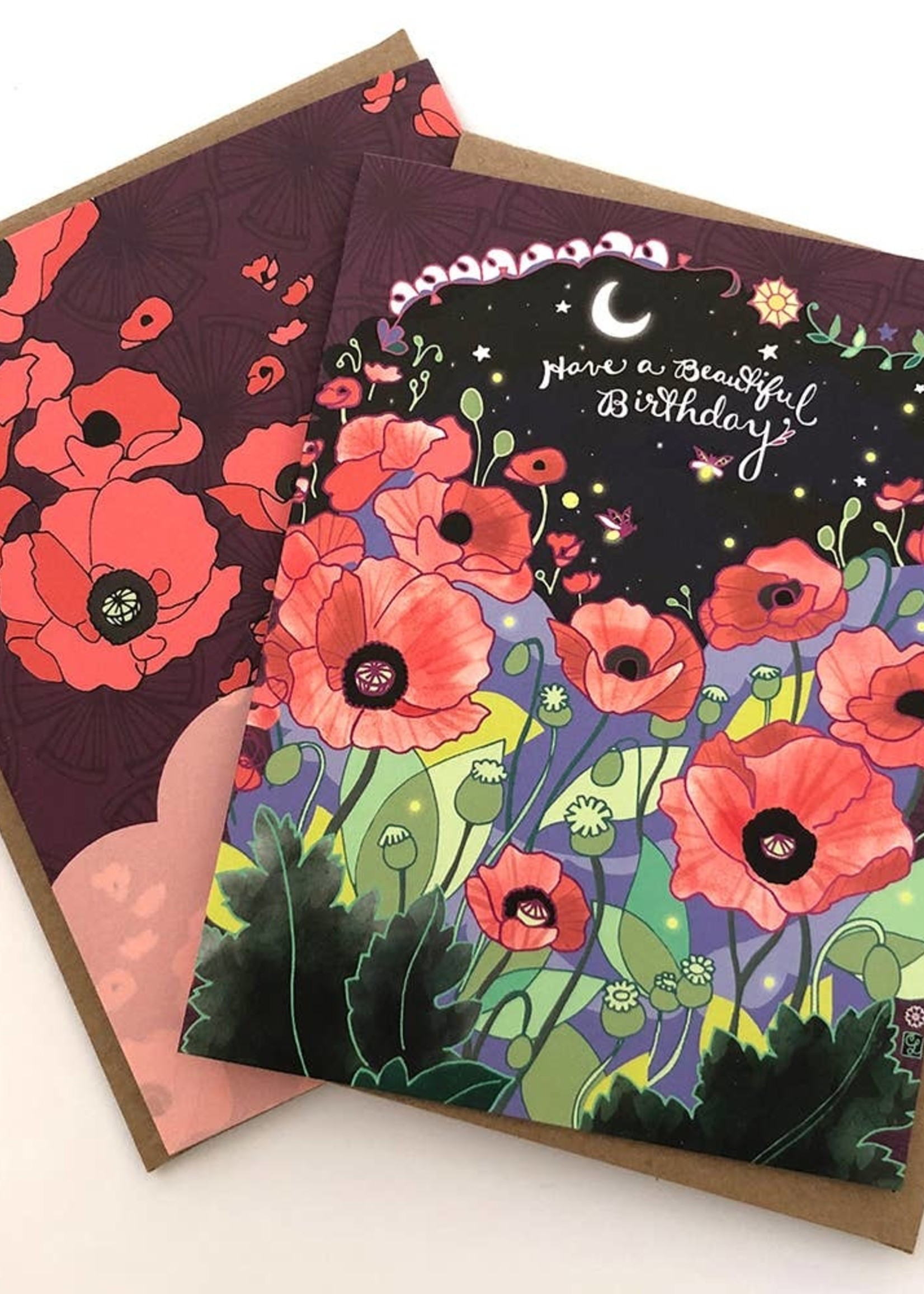 Cynla Poppies Birthday Card