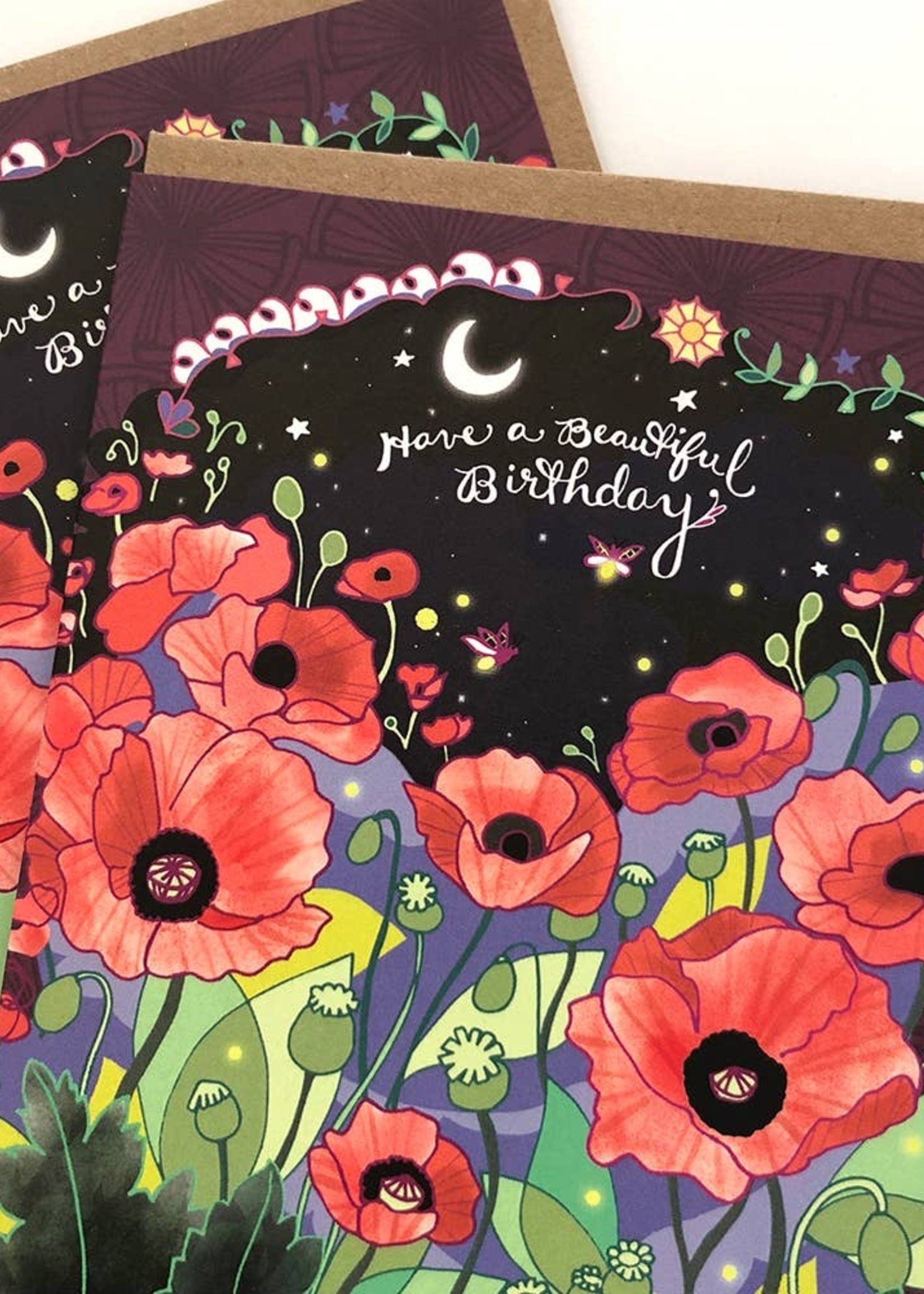 Cynla Poppies Birthday Card