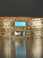 KBD Studio Leather Stacker Cuff Gold Sparkle