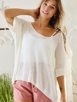 Ces Femme Solid Lightweight Sweater 3/4 Sleeve